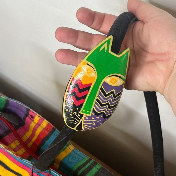 Laurel Burch 90s Cat Shoulder Bag Zip Tote AOP Whimsygoth Phoebe Buffay Cottage - Picture 8 of 13